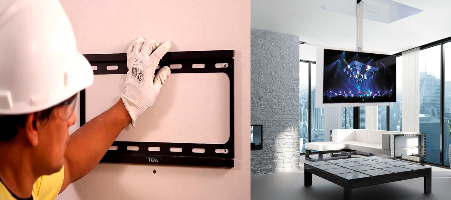 Soporte de pared con instalacion den la pared de drywall